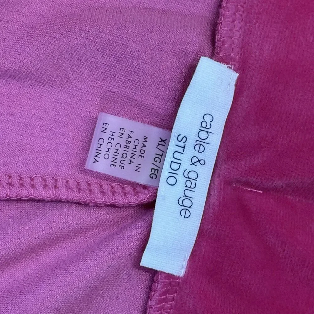 CABLE & GAUGE XL Velour Velvet 2pc Tracksuit Stretch Activewear Lounge Sport Set